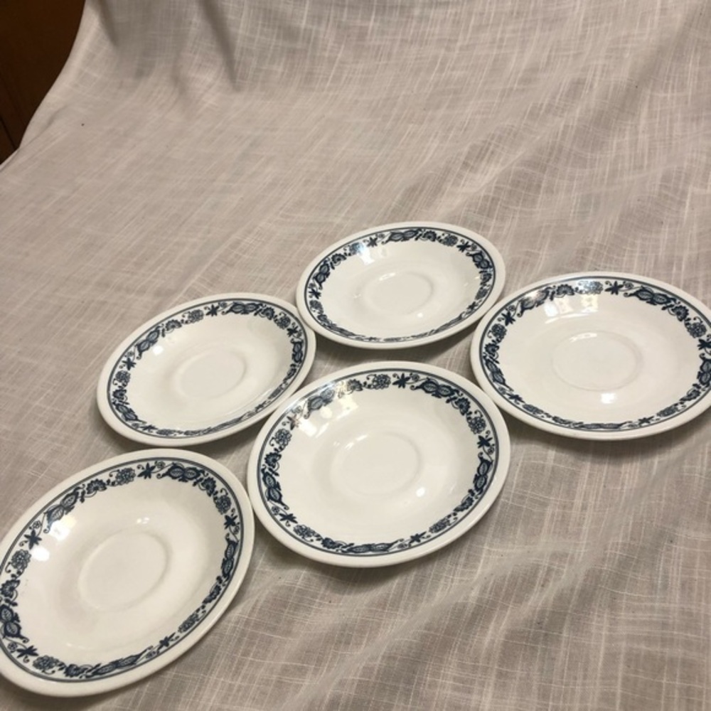 5 Corelle Old Town Blue 6” Saucers